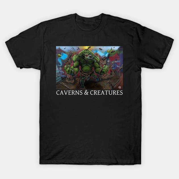 Caverns & Creatures: Barbarian Rage T-Shirt by robertbevan